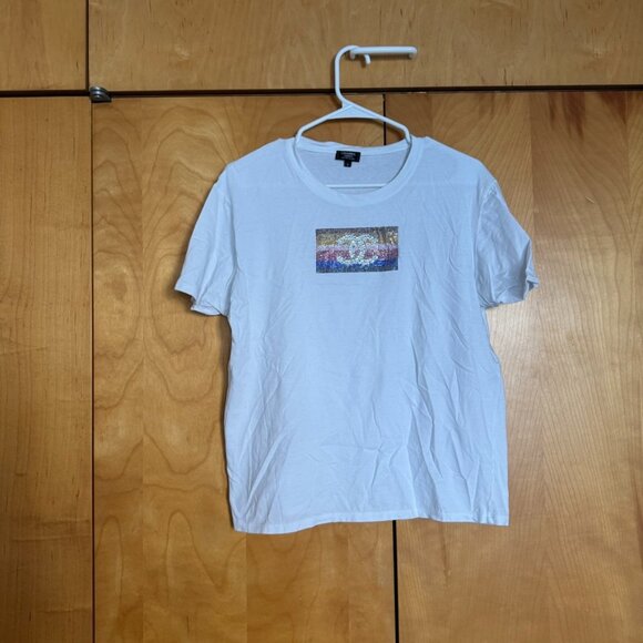 CHANEL 2005 Sample Bedazzled Swarovski Rainbow Logo (sz M) - Picture 2 of 10